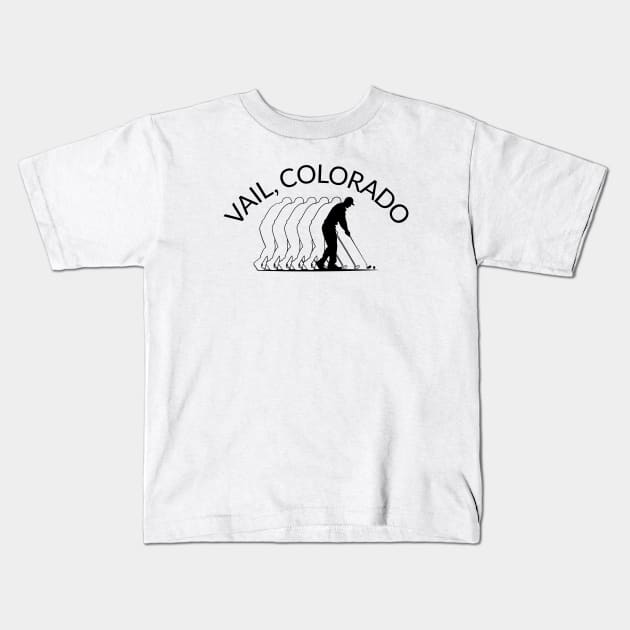 Vail, Colorado Golfing Kids T-Shirt by Mountain Morning Graphics